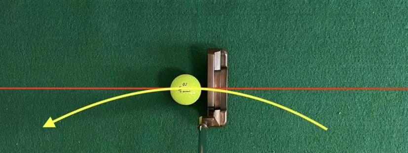 パター,L字・ピン型は「イン・トゥ・イン」のストローク軌道