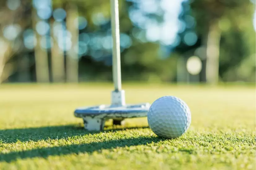 ゴルフ場,グリーン,パター,練習