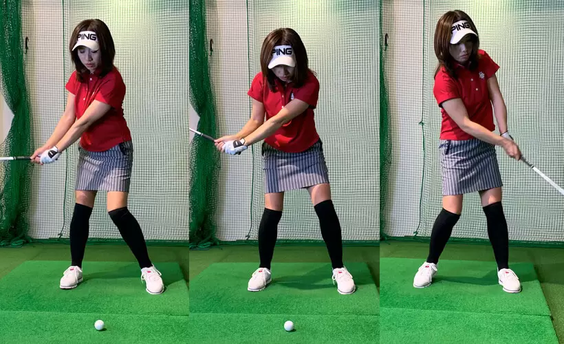 勝又プロのスイングスローモーション写真3枚連写
