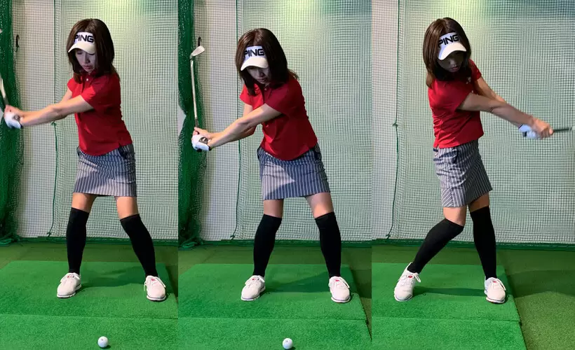勝又プロのスイングスローモーション写真3枚連写