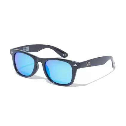 ニューエラ サングラス スクエアレンズ シャイニーブラックフレーム ライトブルーレンズ