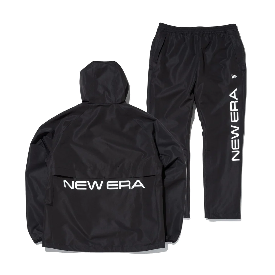 ニューエラ 【ゴルフ】 レインウェア ジャケット パンツ セット NEW ERA ロゴ ブラック