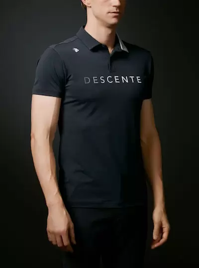 デサントゴルフ トリアセテートベア天竺グラデーションロゴプリントシャツ【UV】