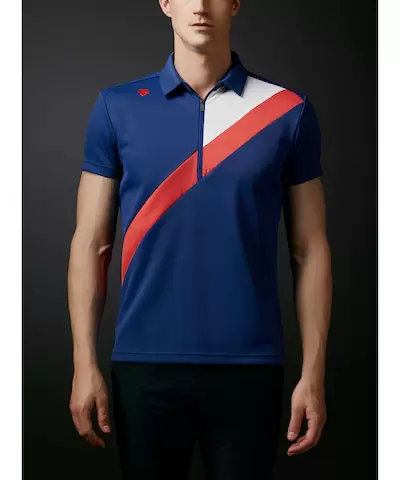 デサントゴルフ ウォーターブロック鹿の子ライジング切り替えECOシャツ【UVケア】