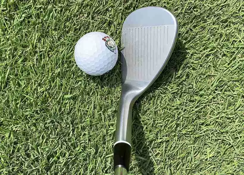 ボールの横にHソールを構えている様子の写真