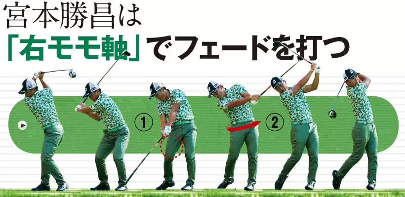 宮本勝昌は「右モモ軸」でフェードを打つ