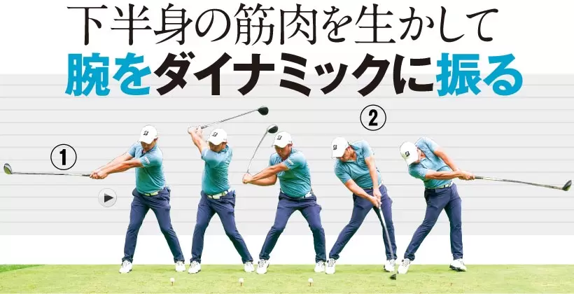 下半身の筋肉を生かして腕をダイナミックに振る