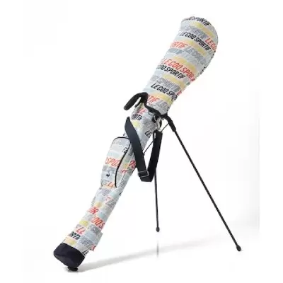 ルコックスポルティフ（ゴルフ） 総柄ロゴプリントセルフスタンドクラブケース（5～6本収納／ハンギングフック／フード付き）