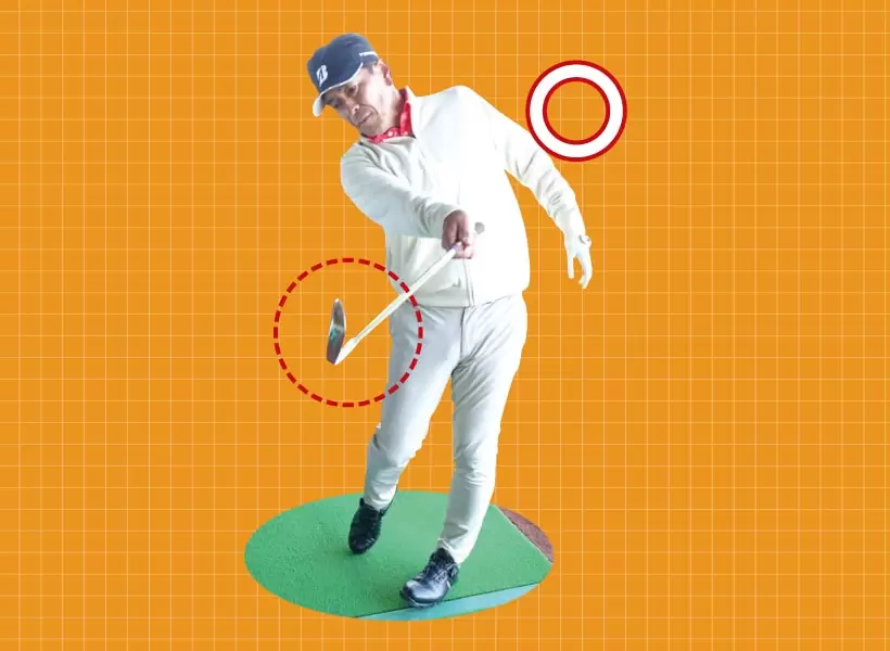 ボール投げの腕の返しをゴルフスイングに取り入れるだけでOK。腕全体をローテーションさせる意識を持つことで、毎回同じ動きを繰り返しやするくなる。
