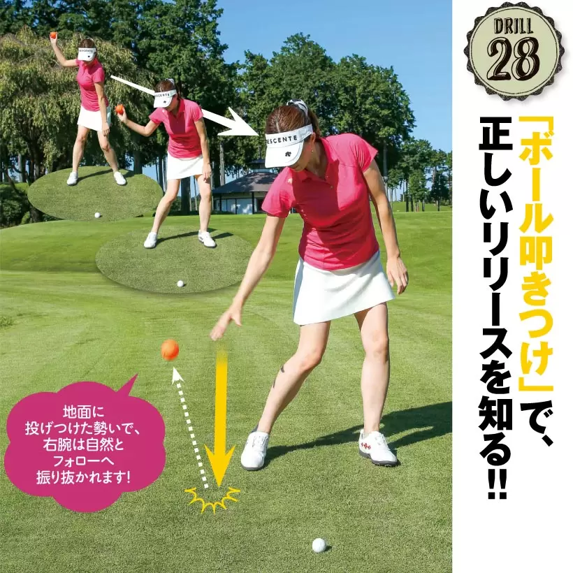ドリル28｜「ボール叩きつけ」で、正しいリリースを知る！