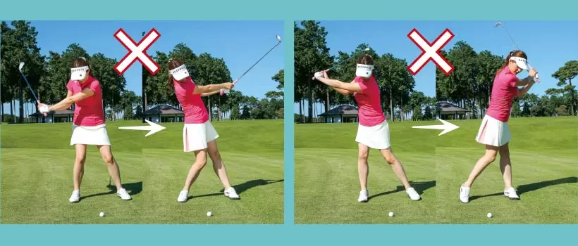 きつけるように握る（左）。手のヒラで握ると力が入りすぎるからダメ（右）。