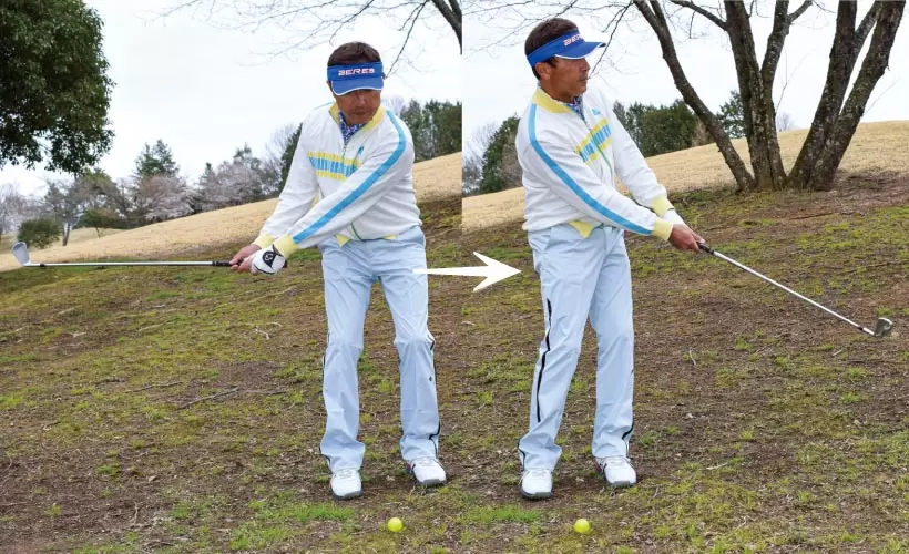 フルショットの練習よりも振り幅を小さく抑えたショットの練習を多く積んでおこう。林からの脱出などのリカバリー能力が身につく。