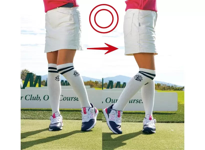 狭いスタンスでも足幅の中で体重移動を使うのがポイント。