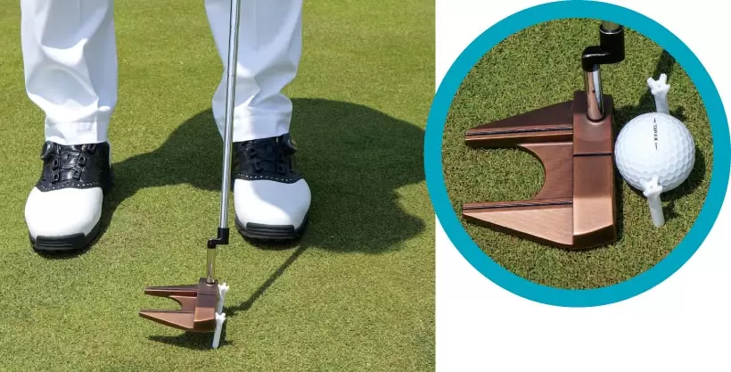 ティが少し前方へ倒れるくらいの強さでしっかりインパクト。気持ちハンドファーストでインパクトするイメージが◎。