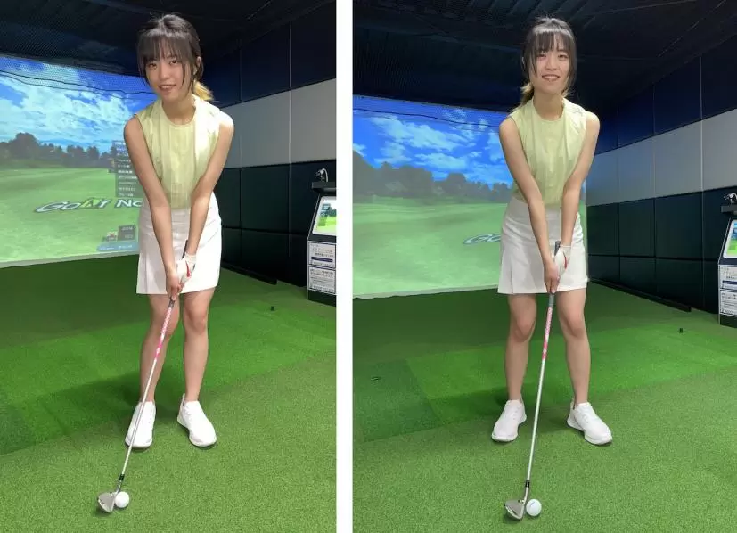 ゴルフ,アプローチ,アドレス