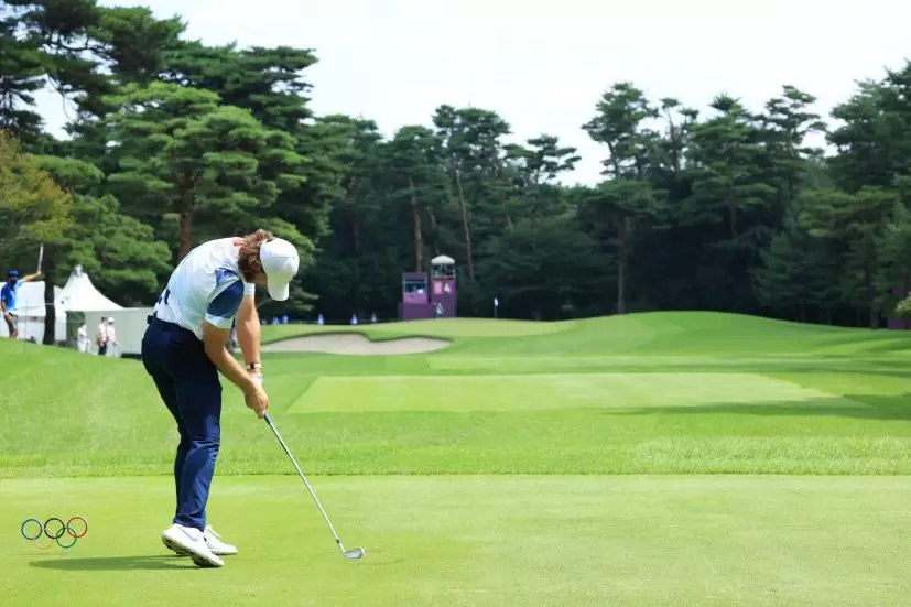 トミー・フリートウッドのアイアン後方連続写真【2020東京五輪・R3】（2021年）