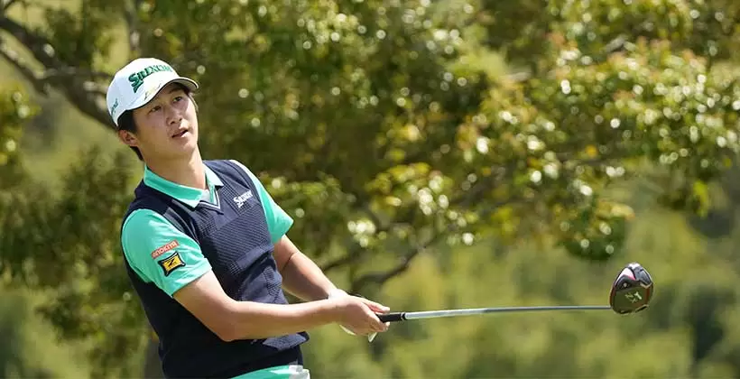 星野陸也のフェアウェイウッド正面連続写真【2020東京五輪・R2】（2021年）