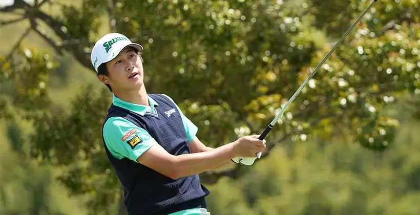 星野陸也のフェアウェイウッド後方連続写真【2020東京五輪・R2】（2021年）