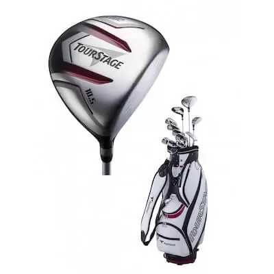 ブリヂストン ツアーステージ V002 キャディバッグ付11本セット（カーボン：Rセット）