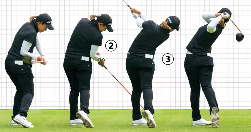 女子プロ連続写真｜女子プロのドライバーテクニック（3/3）