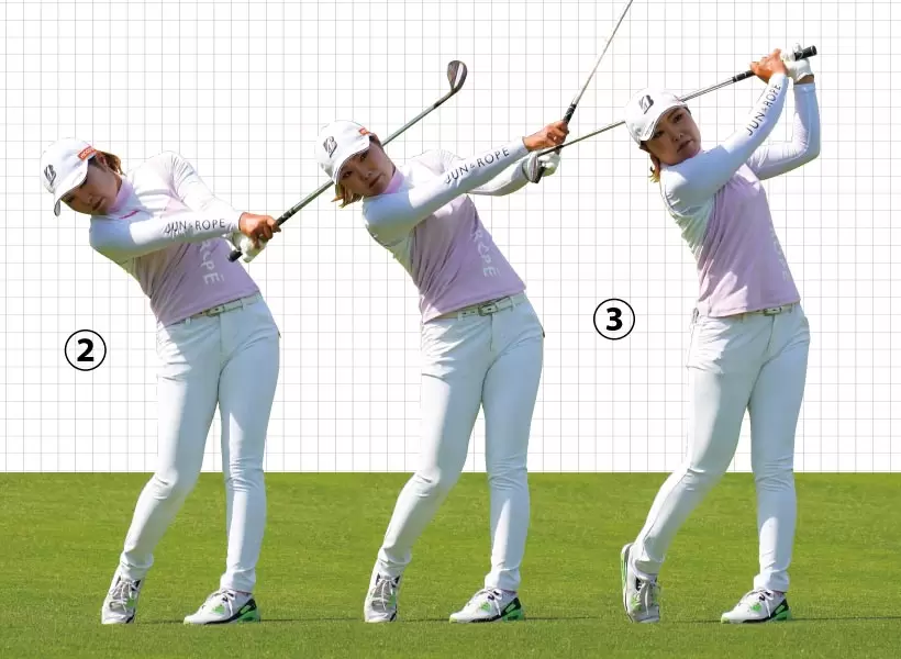 女子プロ連続写真｜女子プロのアイアンテクニック（1/2）