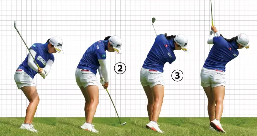 女子プロ連続写真｜女子プロのアイアンテクニック（1/2）