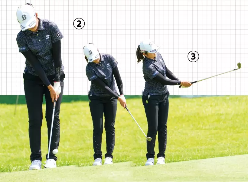 2021女子プロ連続写真｜女子プロのアプローチテクニック