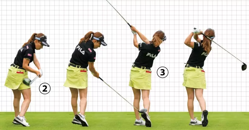 女子プロ連続写真｜女子プロのドライバーテクニック（2/3）