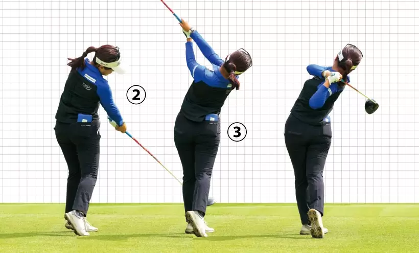 女子プロ連続写真｜女子プロのドライバーテクニック（2/3）