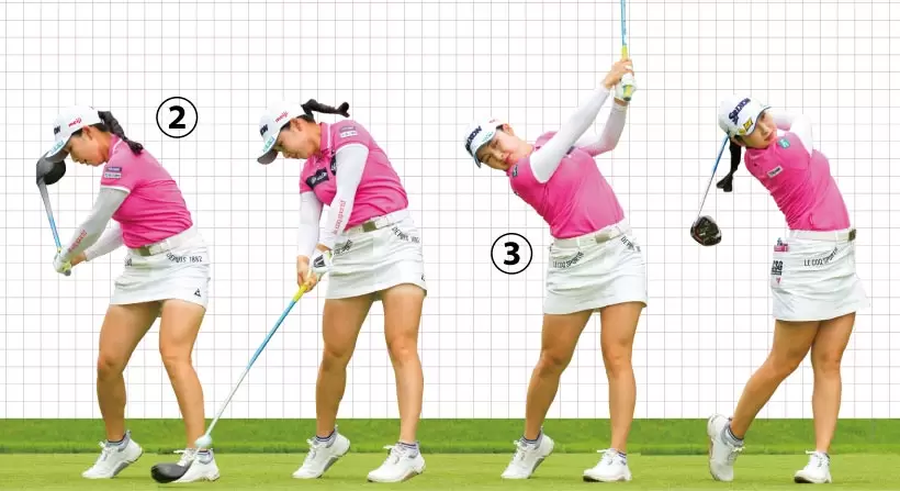 女子プロ連続写真｜女子プロのドライバーテクニック（2/3）