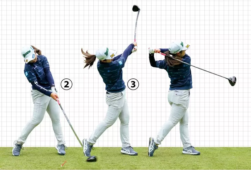 女子プロ連続写真｜女子プロのドライバーテクニック（2/3）