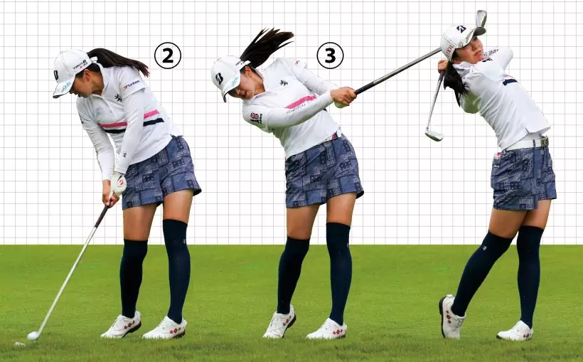 女子プロ連続写真｜女子プロのアイアンテクニック（2/2）
