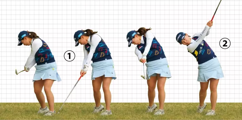 女子プロ連続写真｜女子プロのアイアンテクニック（2/2）