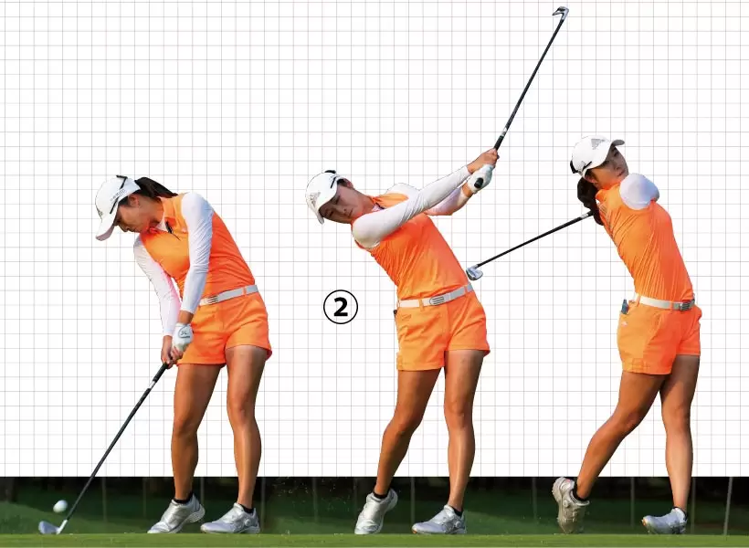 女子プロ連続写真｜女子プロのアイアンテクニック（2/2）