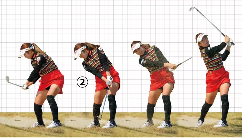 女子プロ連続写真｜女子プロのアイアンテクニック（2/2）