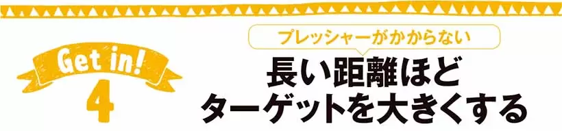 プレッシャーがかからない長い距離ほど ターゲットを大きくする