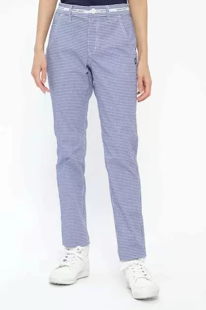 パーリーゲイツ レディース プラスクール 5ポケット ストレッチパンツ ＜BIG千鳥柄＞