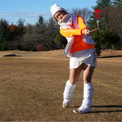 フィニッシュではクラブヘッドのトゥが上を向けばOK。