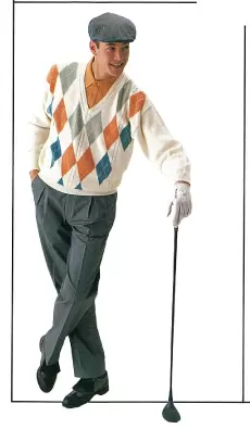 ダイヤ柄のセーターで英国紳士する