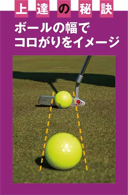 ボールの幅でコロがりをイメージ