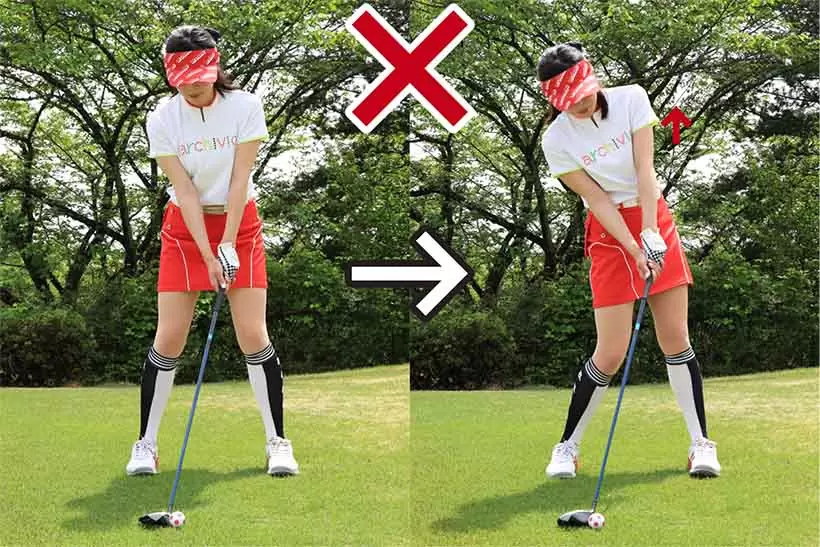 フェアウェイウッド,ボールの位置