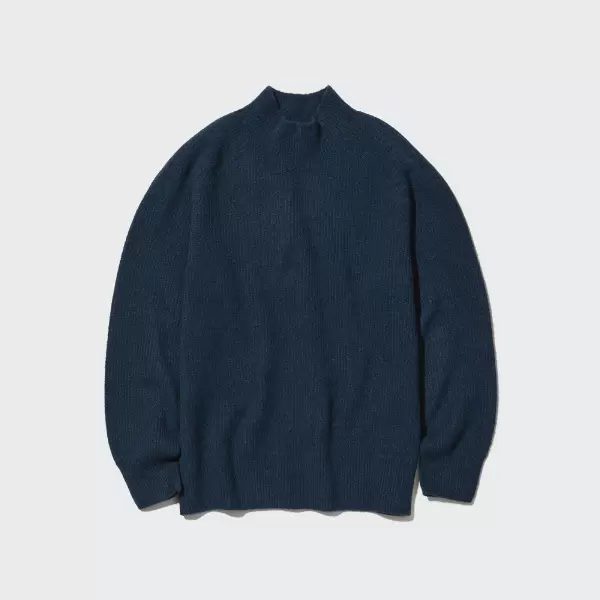 ユニクロ,3Dスフレヤーンモックネックセーター