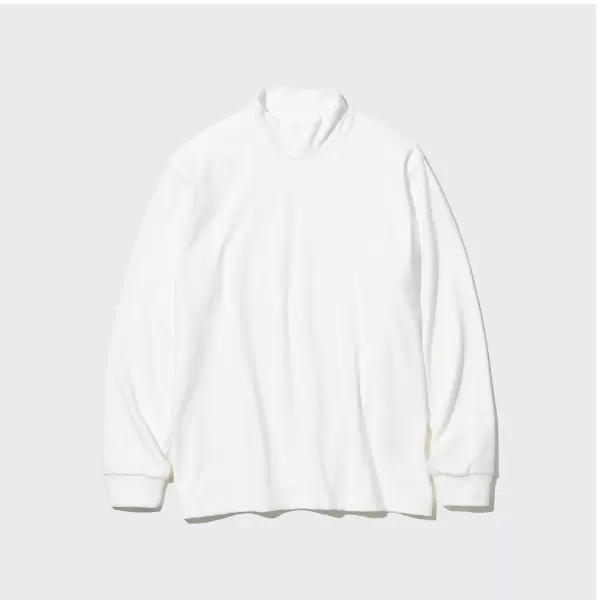 ストレッチフリースモックネックT