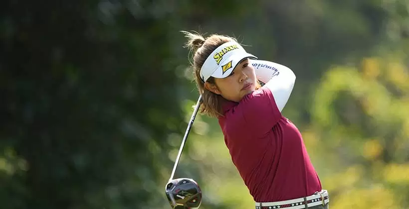 山下美夢有のドライバースイング(後方)連続写真【2022年ダイキンオーキッドレディスゴルフトーナメント】