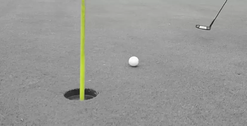 カップイン目前の写真