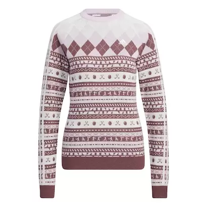 ヒストリカルパターン 長袖クルーネックセーターv