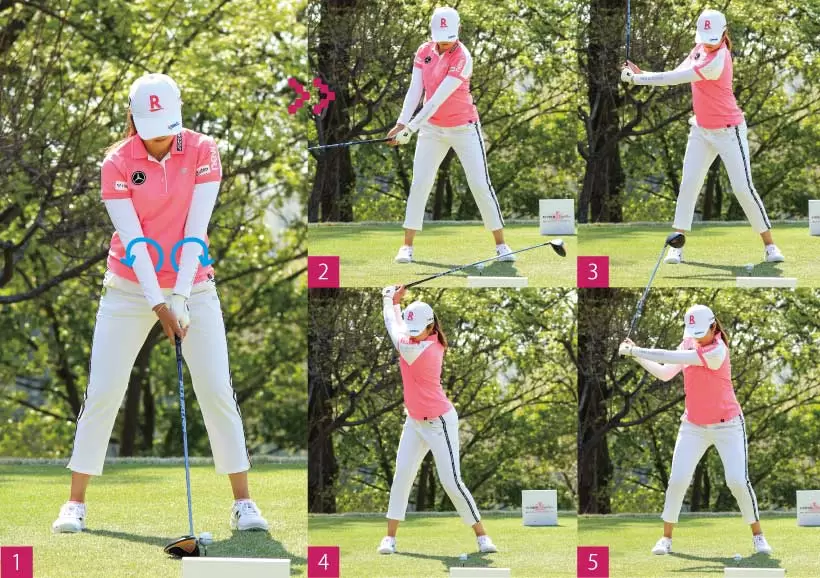 稲見萌寧のドライバースイング