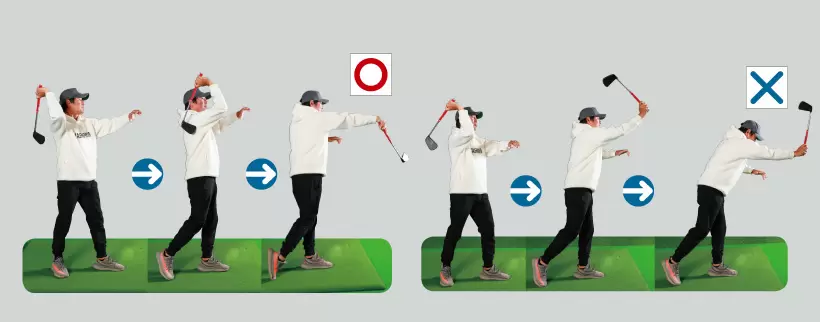 スイング改造時のスナップ動作