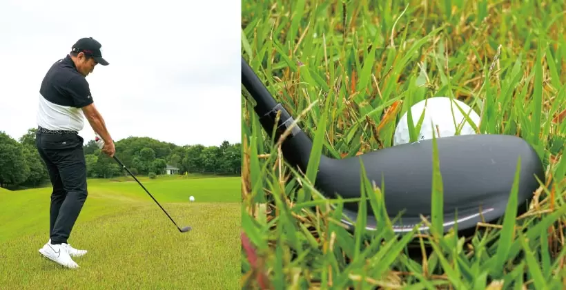 キャスコ,UFO Speed by POWER TORNADEをラフで打つ高橋プロ