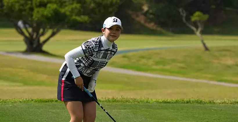 吉田優利のドライバースイング(後方)連続写真【2022年ダイキンオーキッドレディスゴルフトーナメント】